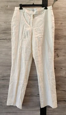 Calça Emanuel Ungaro Feminina 100% Linho Marfim Tamanho 12 Bolsos ÓTIMO ESTADO - Imagem 1 de 4