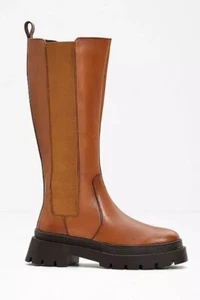 FREEMANS Genuine Leather Knee High Boots in Tan UK 5 (F802) - Picture 1 of 4