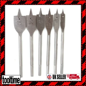 6Pc Flat Spade Wood Boring Hole Saw Cutter Drill Bit Set 10,12,16,18,20,25Mm - Picture 1 of 5