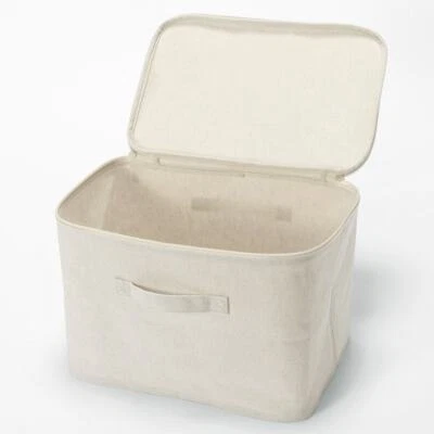 Muji Polyester Linen Soft Box Storage Case 37 x 26 x 26 cm New - Image 1 of 4