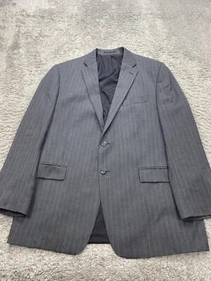 Lauren Ralph Lauren Blazer Mens 46L Gray Pinstriped Wool Sports Coat Jacket Vtg - Image 1 of 4