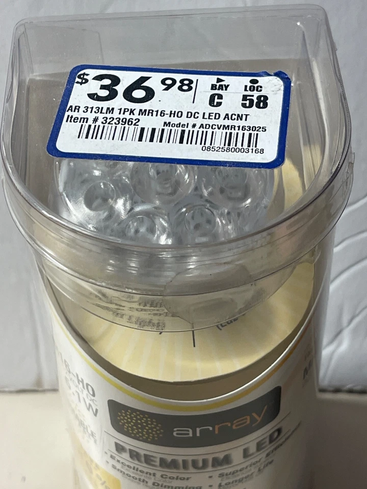 Array Premium LED MR16-HO 12 Volt 6.1W Dimmable Bulb 313 Lumens GU5.3 Base - Image 1 of 4