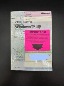 Getting Started Microsoft Windows 98 Second Edition CD and Key New Never Opened - Picture 1 of 2