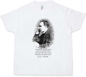 FRIEDRICH NIETZSCHE ILLUSIONS Kids Boys T-Shirt Quote Illusions Truth Nihilism - Picture 1 of 1