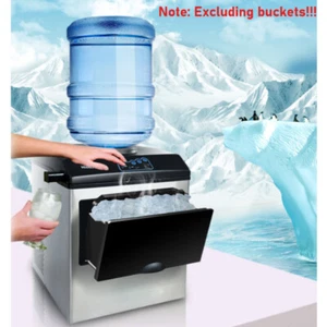 Macchina per Ghiaccio Elettrica Portatile 220V 160W Acciaio Inox 55Lbs/24H con Scoop - Foto 1 di 14