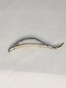 Vintage Modern Abstract Swirl Brooch Pin Gold & Silver Tone 4" Retro 80s - Picture 1 of 5