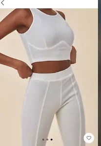 City Goddess White High Neck Crop Top With Leggings Gym/Yoga Set Size 10/12BNWT - Picture 1 of 3
