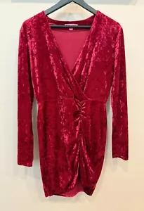 Betsy Johnson Crushed Velvet Ruched Dress Medium Long Sleeves Y2K Vintage - Bild 1 von 9