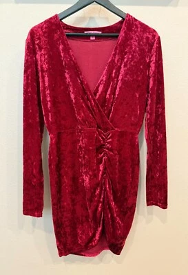 Vestido Betsy Johnson Terciopelo Aplastado Acanalado Mangas Medianas Largas Y2K De Colección Foto 1 de 4