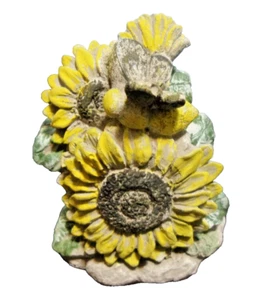Latex bee sunflower mold plaster cement plaster garden flower mould 4" x 3" - Picture 1 of 8