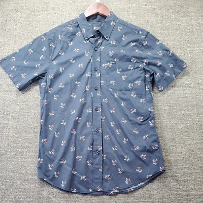 MATIX Men’s Button-Up Short-Sleeve  Palm Tree Shirt Small Navy Blue - Image 1 of 4