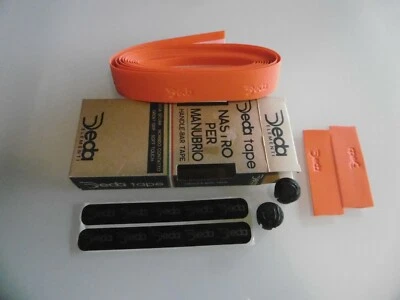 Deda Nastro Manubrio  Handlebar Tape with Dust Caps Orange Color NOS - Image 1 of 4