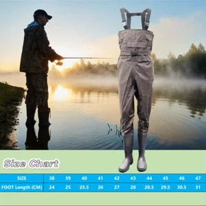 Fly Fishing Chest Waders for Men with Boots Pants Hunting Waders Fishing Boots - Picture 1 of 7