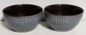 Mikasa Gourmet Basics Riley Cereal Bowls - Set Of 2 - Blue Brown 6" X 3" Soup - Picture 1 of 15