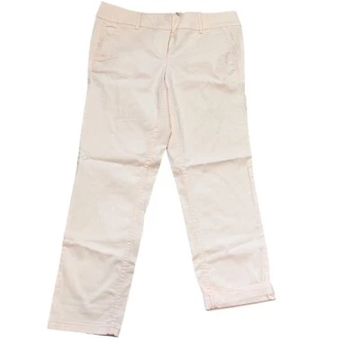 Pantalones al tobillo ajustados Loft para mujer Marisa talla 4 rosa claro mezcla de algodón nuevos Foto 1 de 4