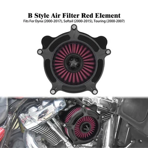 Matte Black Air Cleaner Filter Red Intake For Harley Electra Road Glide 00-2007 - Picture 1 of 15
