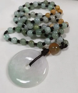 Genuine Grade A Myanmar Jadeite jade harmony ( PingAn)Pendant D30-35mm - Picture 1 of 5