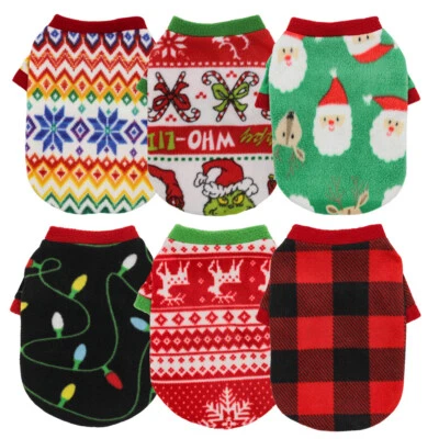 Christmas Dog Clothes Warm Fleece - Image 1 of 3