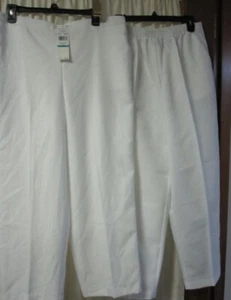 Lot of 2 Alfred Dunner 16P & Blair 16PS Stretch Waist Pull-on White Pants - Picture 1 of 5