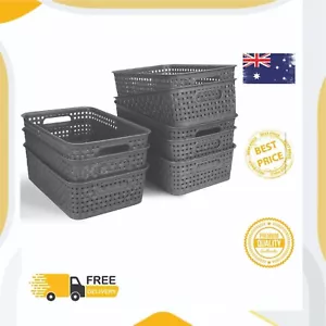 8 Pack Plastic Storage Baskets for Home Storage & Organisation- Storage Bins for - Picture 1 of 8