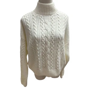 Suéter Pullover Rachel Zoe Para Mujer Talla XL Blanco Chenilla Tejido con Cable Nuevo con Etiquetas - Imagen 1 de 4