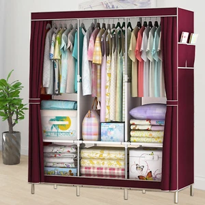 Rolling Clothes Organizer Double Rails Hanging Heavy Duty Clothing Garment Rack - Picture 1 of 27