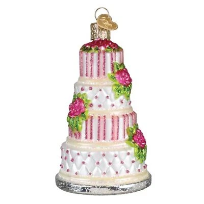 Antiguo Mundo Navidad Vidrio Soplado Adorno de Navidad, Elegante Pastel de Boda Foto 1 de 4