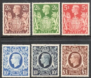 1939 George 6th High Value stamps set (6) U/M MNH SG476 - 478c inc dark Blue 3 - Picture 1 of 2