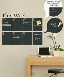 Brand new & great quality Chalkboard, weekly planner wall sticker color black - Picture 1 of 4