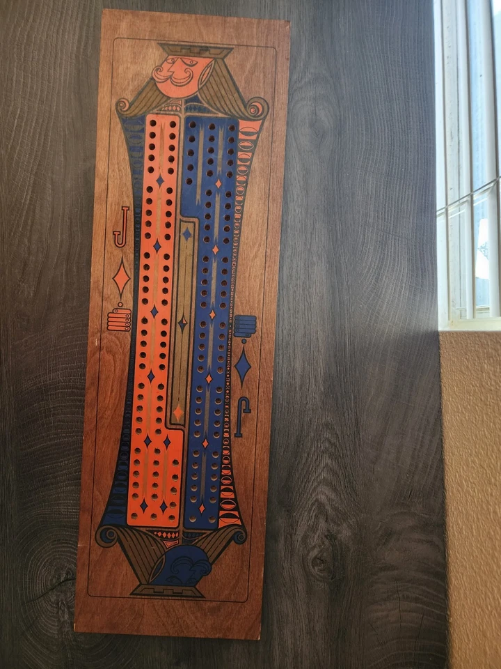 Vintage Jack of Diamonds Cribbage Board Wooden Stancraft - Image 1 of 4