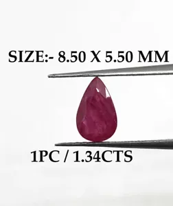 1.34 Ct Natural Mozambique Ruby Pear Size 8.5x5.5 mm Cut Stone For Jewelry 5804 - Picture 1 of 7