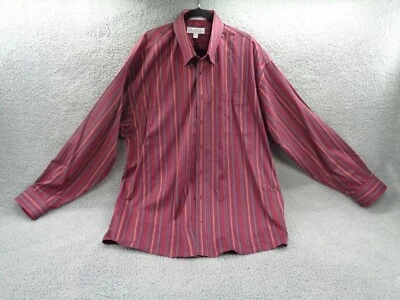 Рубашка мужская размер 3XT красные полоски не железо длинным рукавом 100% хлопок на пуговицах - Изображение 1 из 4