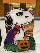Halloween Peanuts 24 in Snoopy Vampire Pumpkin Happy Halloween PreLit Yard Art