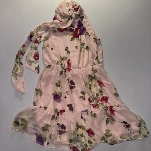 Lauren Ralph Lauren Floral Sleeveless Dress sz 10 Pink Coquette Black Label - Picture 1 of 8