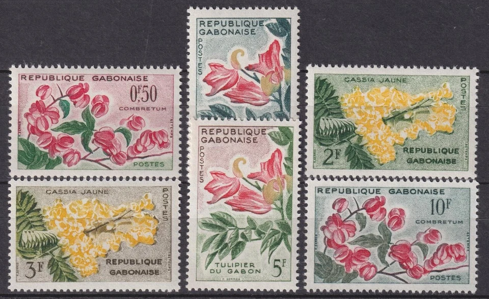 p1321/加蓬完整全新邮票花卉 1961 — 第 1/1 张图片