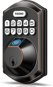 TEEHO TE002 Fingerprint Keyless Entry Door Lock with Keypad -Oil rubbed Bronze - Picture 1 of 16