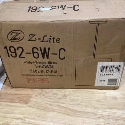 Z-Lite Sedona 192-6W- C 1-light 6”Convertible Pendant - Brushed Nickel - Image 1 of 4