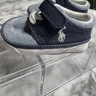 Polo Ralph Lauren Infant Crib Baby Boy Size 0 Newborn Blue Denim Stretch - Image 1 of 4