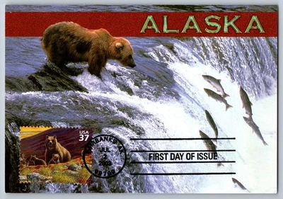 #3802e Arctic Tundra Grizzly Bear FDC Maxi Card - Image 1 of 2