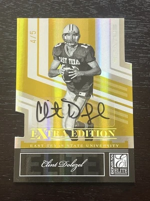2007 Donruss Elite Extra Clint Dolezel Gold Status Auto 4/5 Die Cut - Image 1 of 2