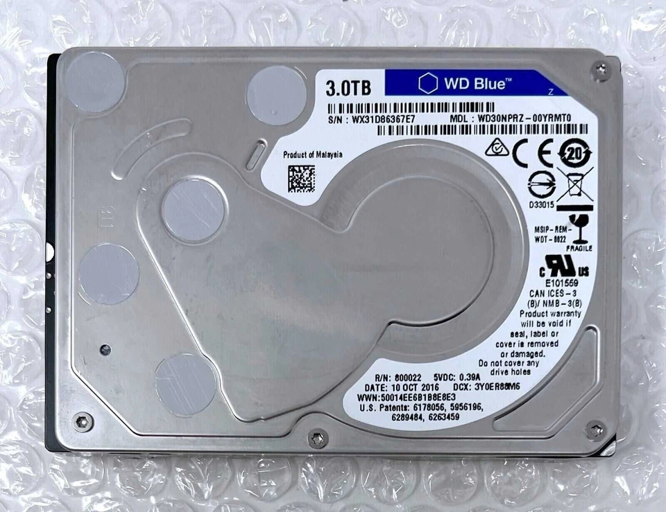 WD BLUE 3TB 2.5" 15MM SATA Hard Drive HDD WD30NPRZ-00YRMT0 800022 - Image 1 of 1