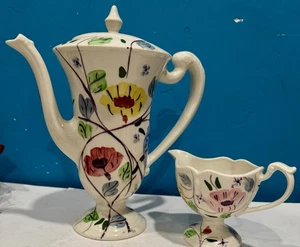 Cafetera y crema vintage Blue Ridge China CHINTZ chocolate - Imagen 1 de 16