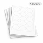 White Round Labels on A4 Sheets | Self Adhesive Sticky Circle Labels