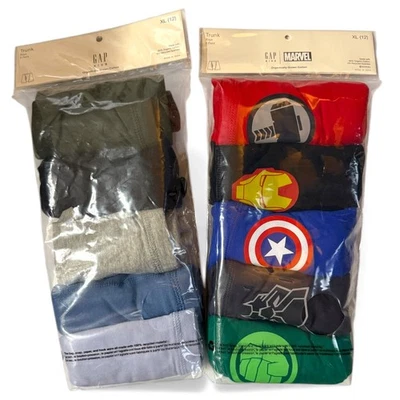 Gap Kids Boys Trunks Size XL 12 Organic Cotton Marvel Boxer Briefs Underwear Lot - Image 1 of 4