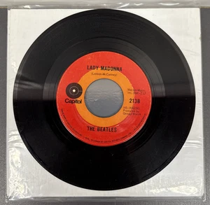 THE BEATLES LADY MADONNA / THE INNER LIGHT 45 RPM RECORD VERY GOOD - Picture 1 of 2