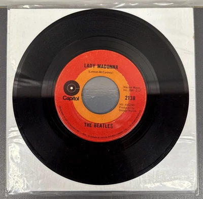THE BEATLES LADY MADONNA / THE INNER LIGHT 45 RPM RECORD VERY GOOD - Image 1 of 2
