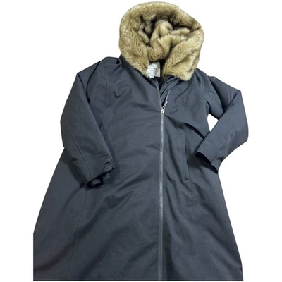 Alpine Design Women's XL Black Faux Fur Hooded Parka Down Winter Coat - Image 1 of 4