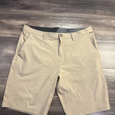 Volcom Shorts Mens 38 Beige Khaki Chino Adult Skate - Image 1 of 4