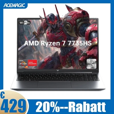 ACEMAGIC 16 Zoll FHD Gaming Laptop AMD Ryzen 7 7735HS 16GB DDR5 512GB SSD WIFI6 - Bild 1 von 4