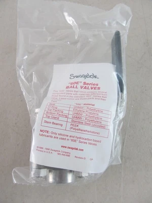 Swagelok SS-63EF8 60E Series Reinforced PTFE Seats, 1/2 in. FNPT Ball Valve NEW - Image 1 of 4